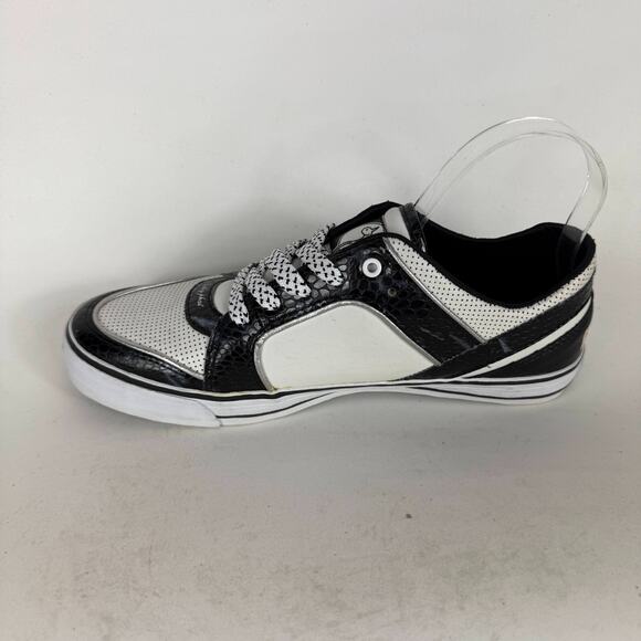 Baby Phat Athletic Shoes Women's 10 Black White Leather Snake Print Sneakers - Picture 6 of 10